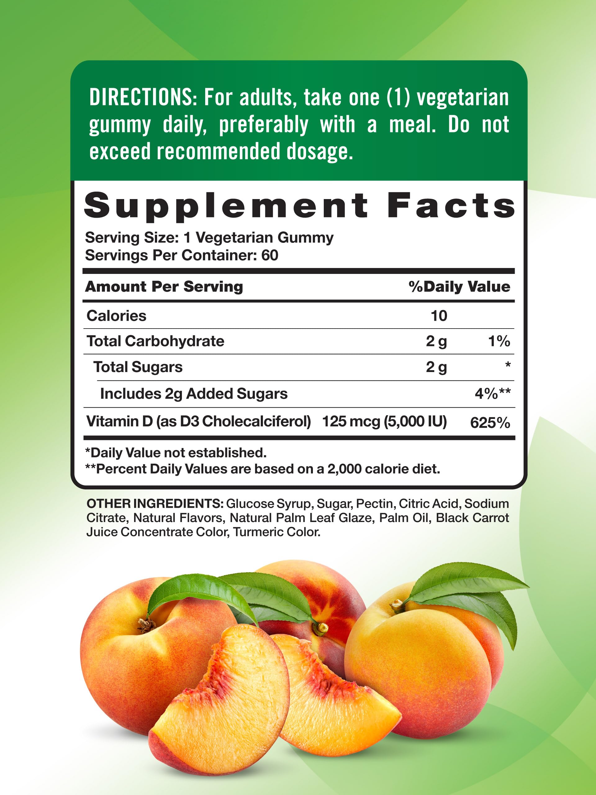 Gommes D3 Nature's Truth saveur pêche, goût fruité.
