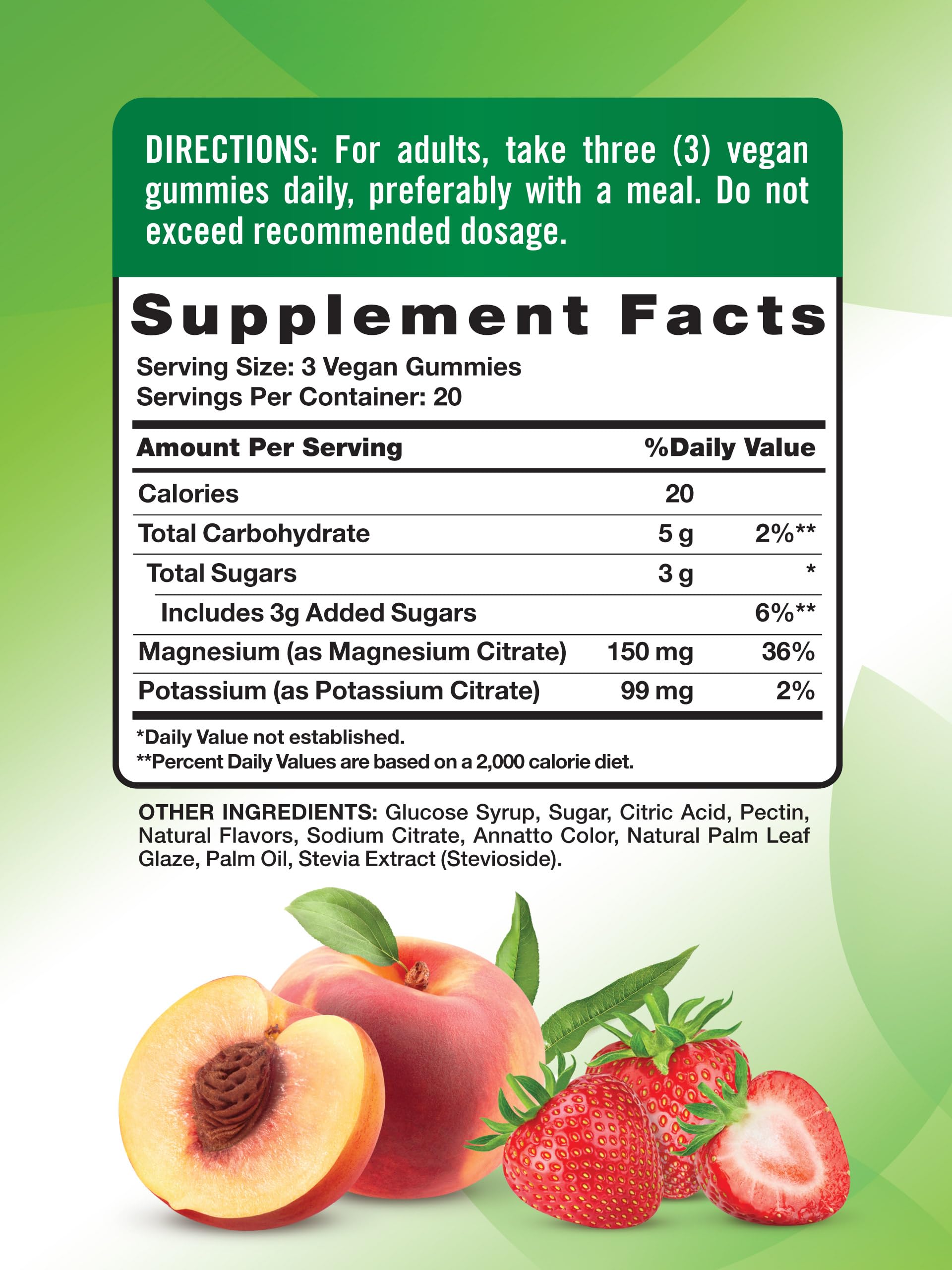 Gommes saveur pêche-fraise Nature's Truth, idéale pour une routine minérale vegan.