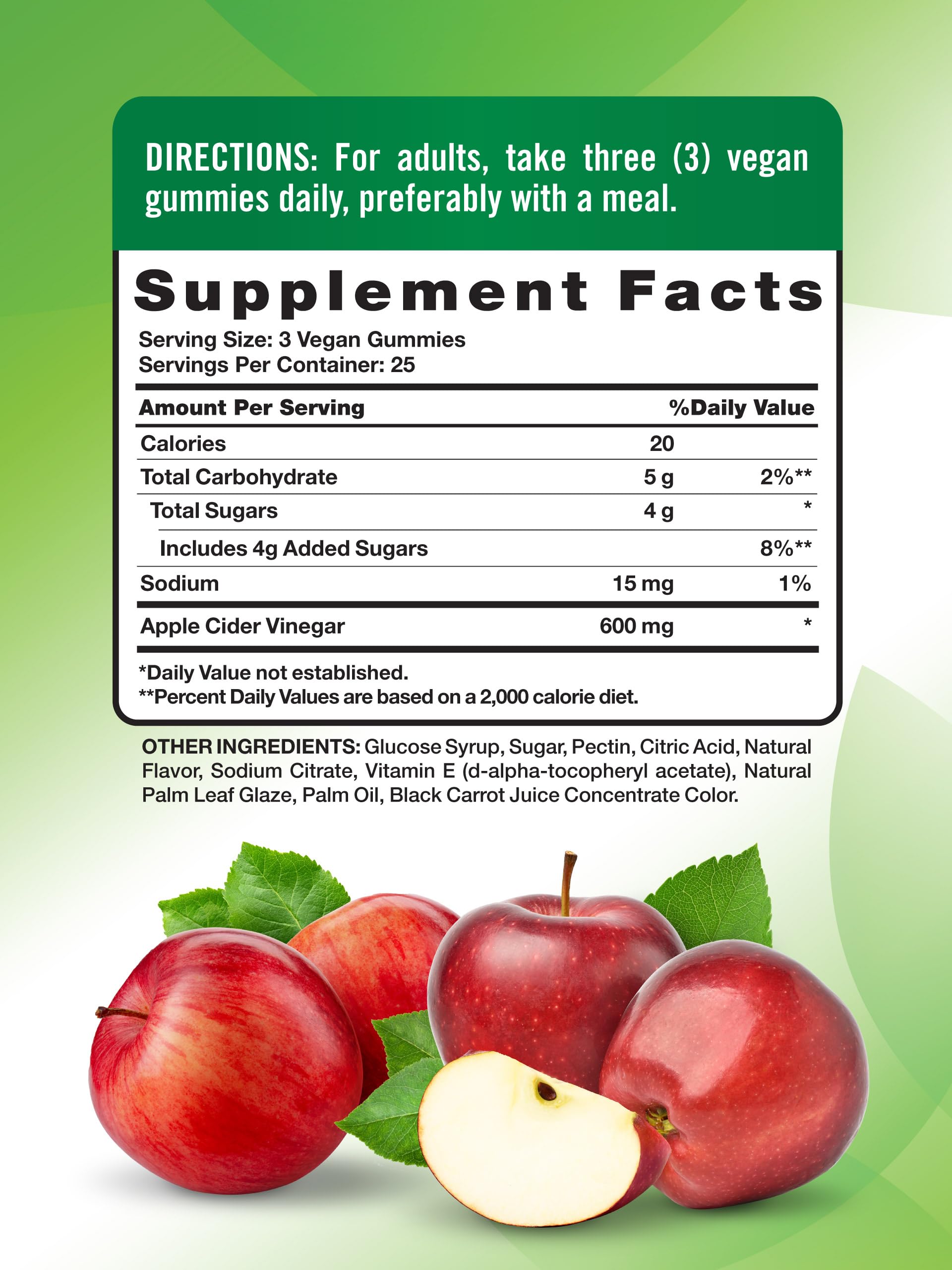 Gros plan sur les gommes saveur pomme Nature's Truth, texture gélifiée agréable.