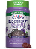 Nature's Truth gommes au sureau pour enfants en flacon, saveur fruitée.