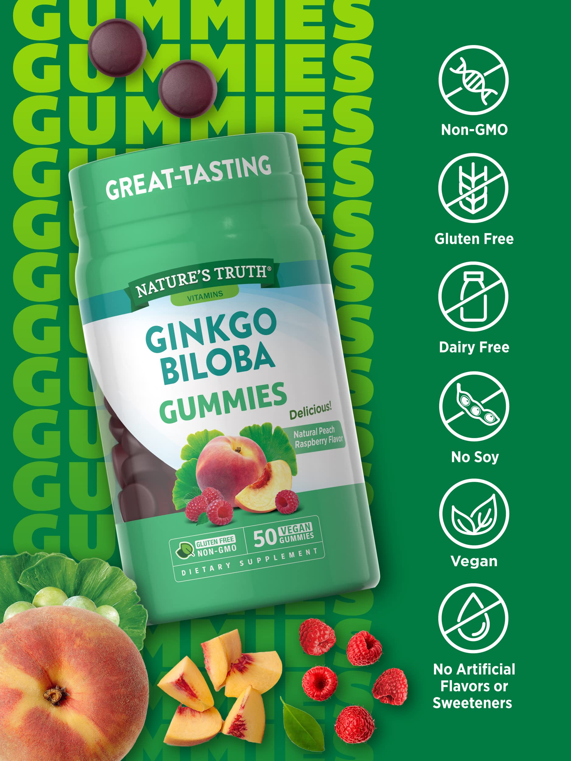 Nature's Truth gommes véganes sans gluten: convient à un mode de vie végétalien.