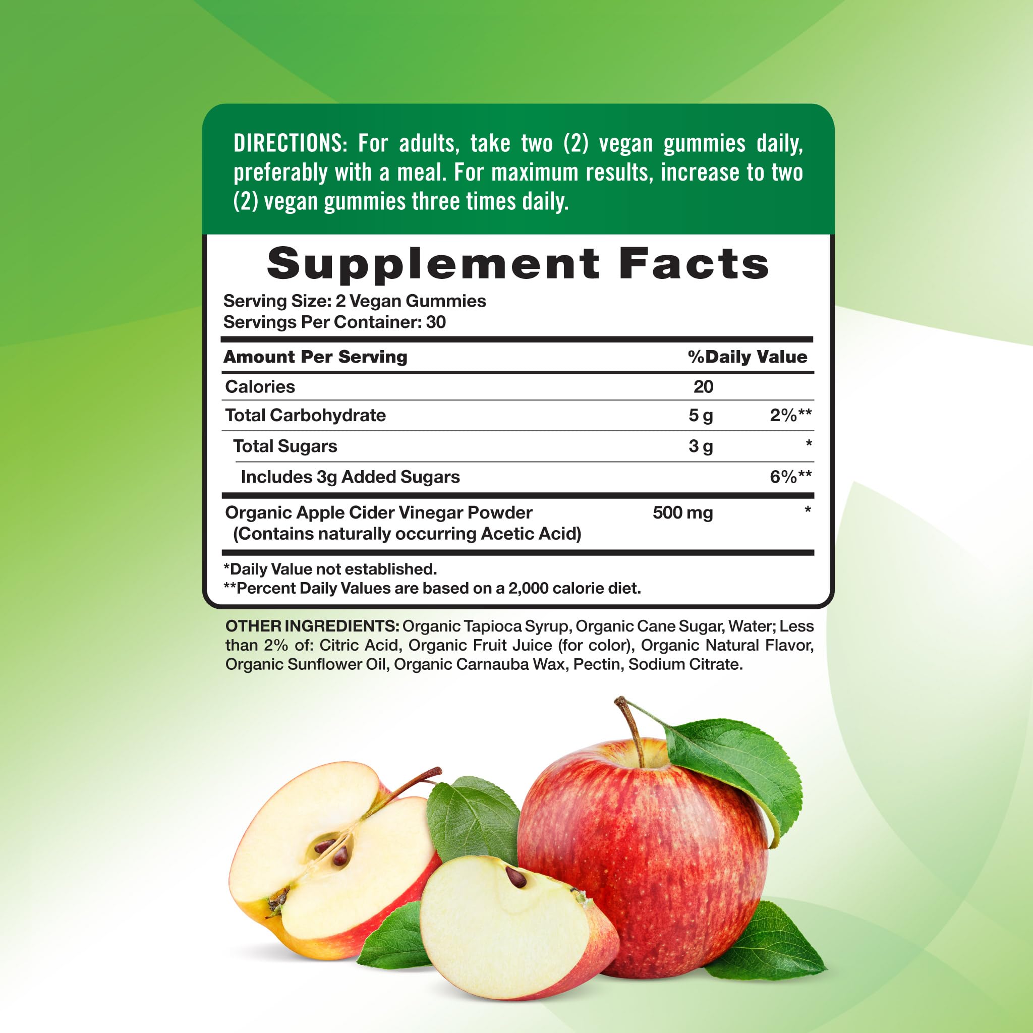 Nature's Truth gommes végane saveur pomme, sans gluten