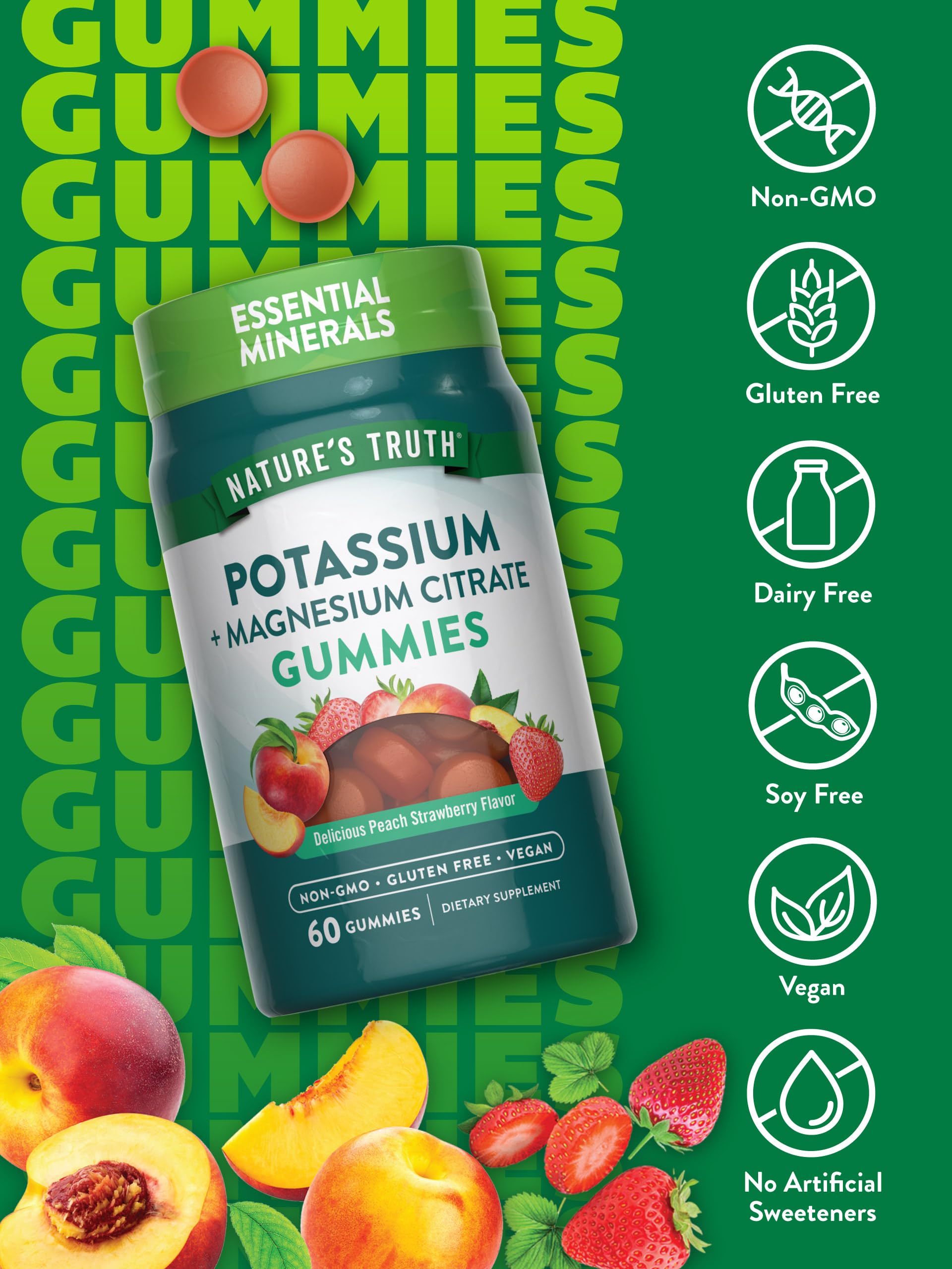 Gommes véganes Nature's Truth, sans gluten et faciles à intégrer.