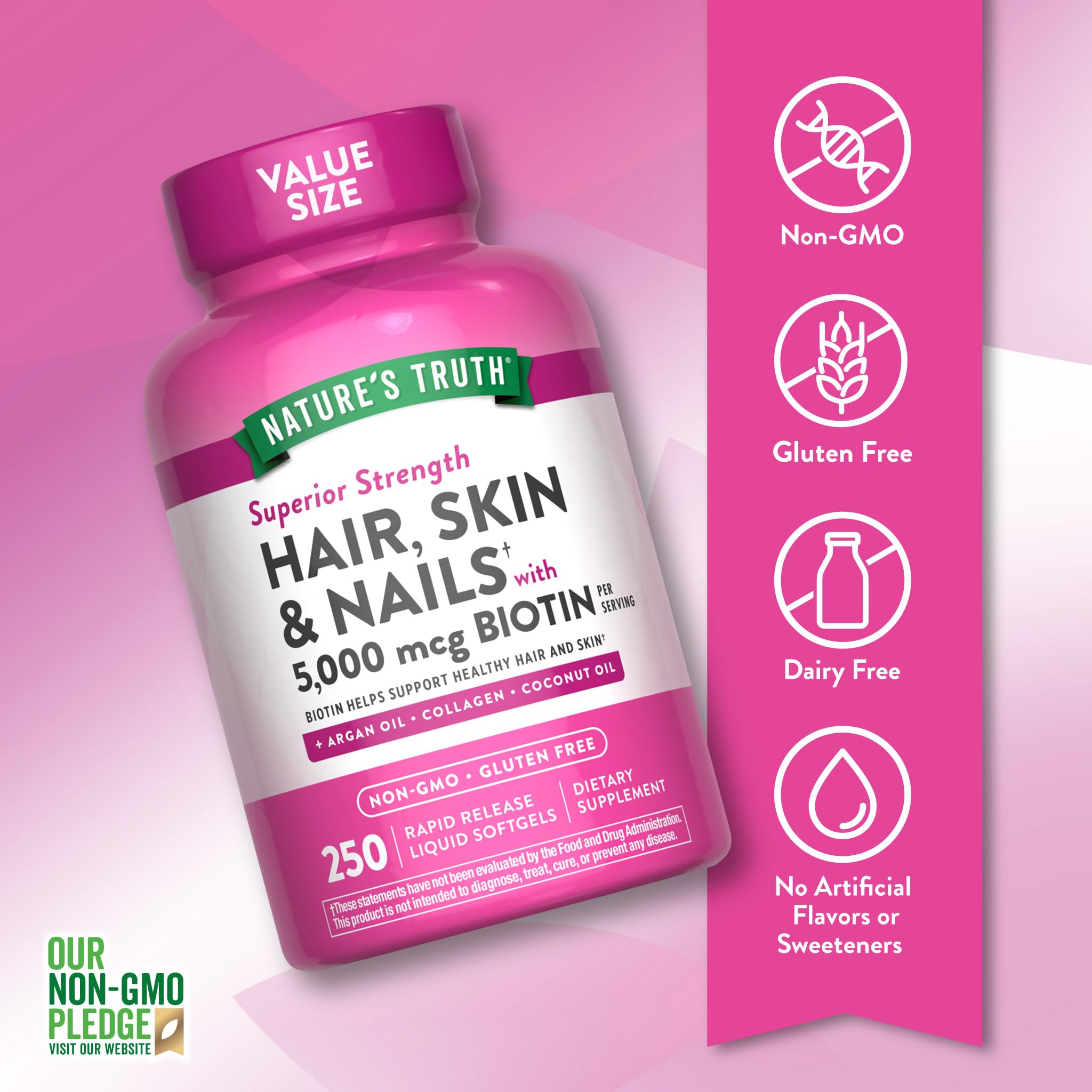 Nature's Truth Huile d'Argan, soin nourrissant pour cheveux et peau