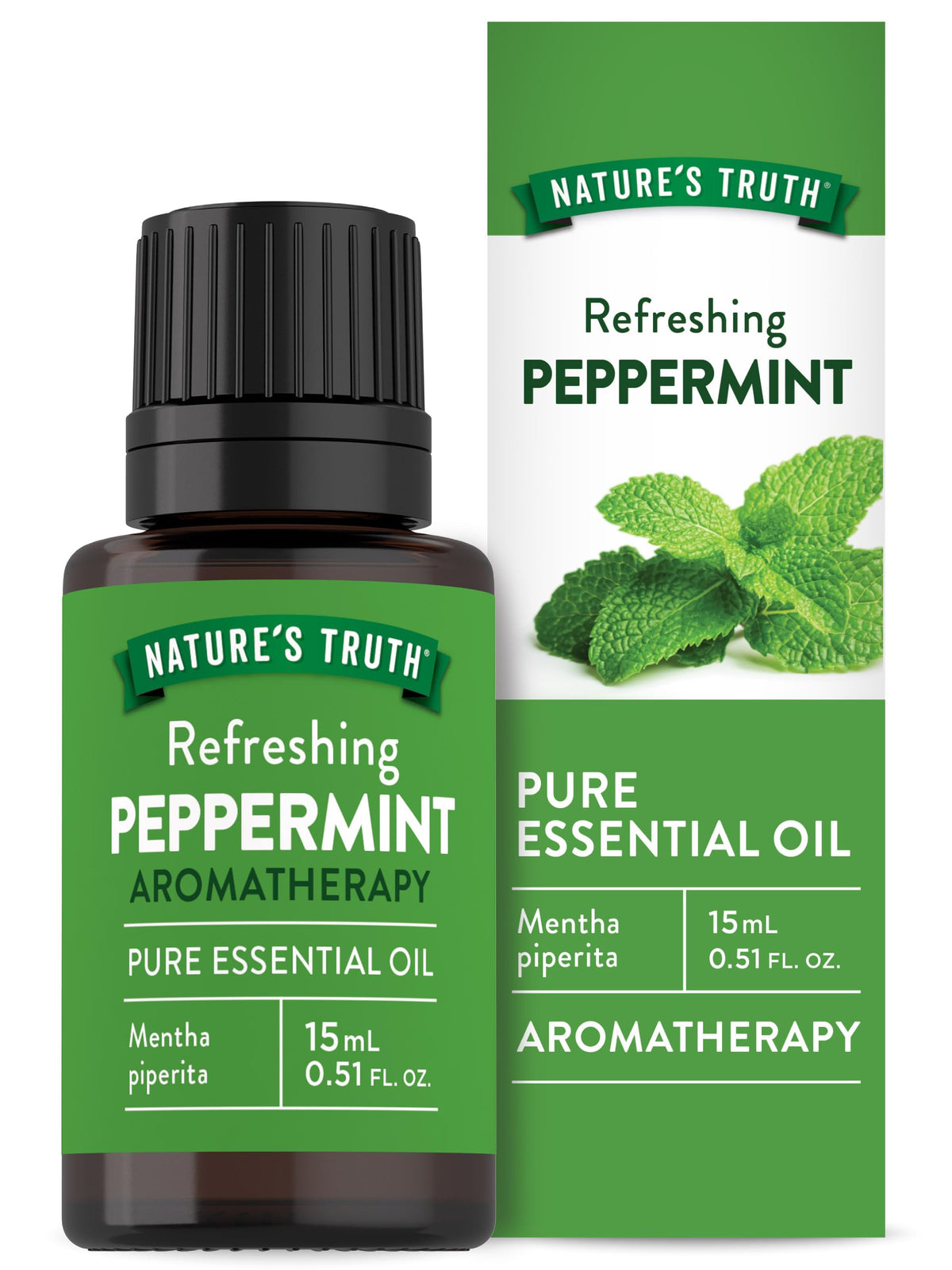 Nature's Truth menthe poivrée, flacon 15 ml, diffusion d'arôme frais