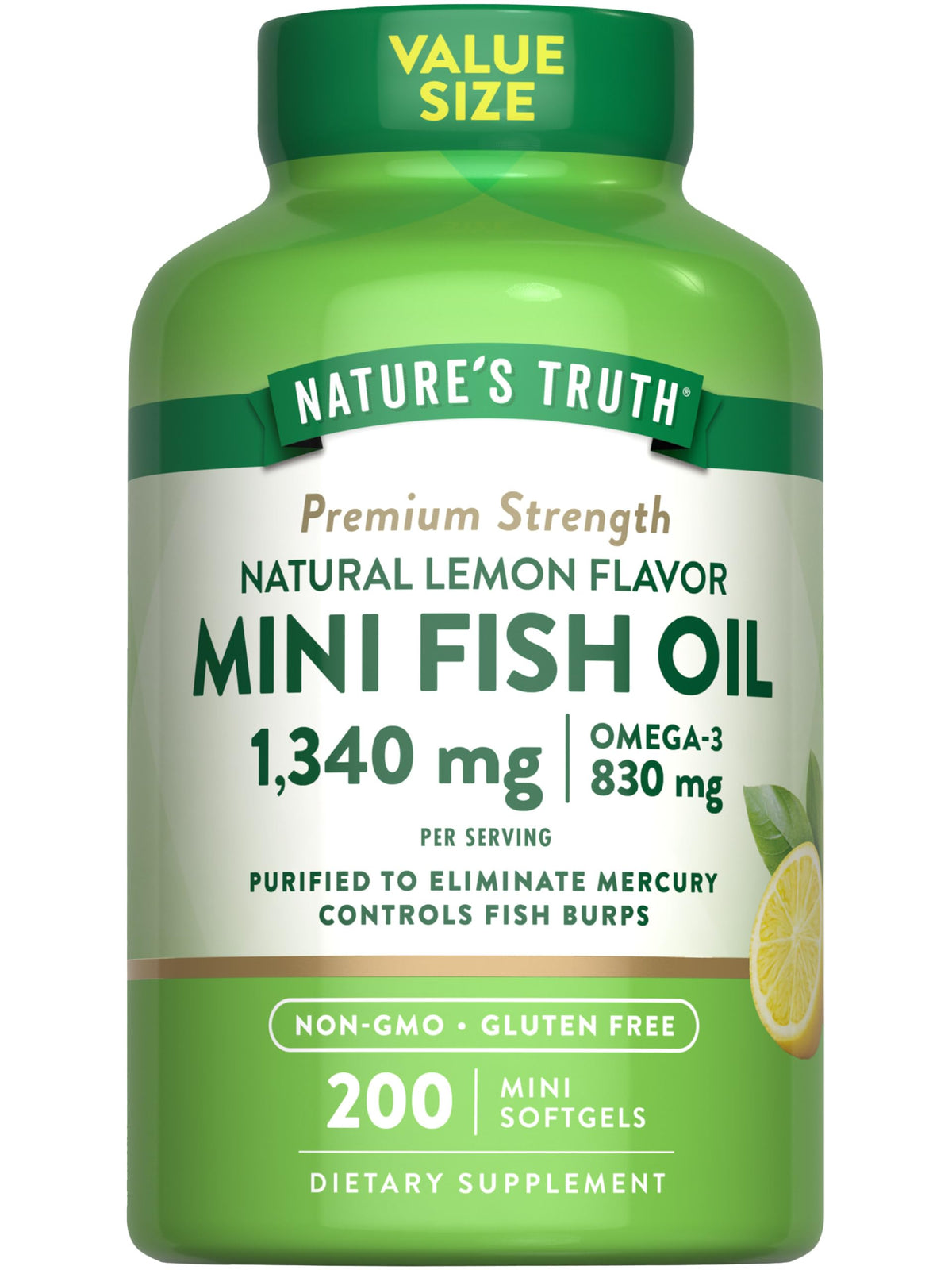 Bouteille Nature's Truth Omega-3 1340 mg pour un apport quotidien.