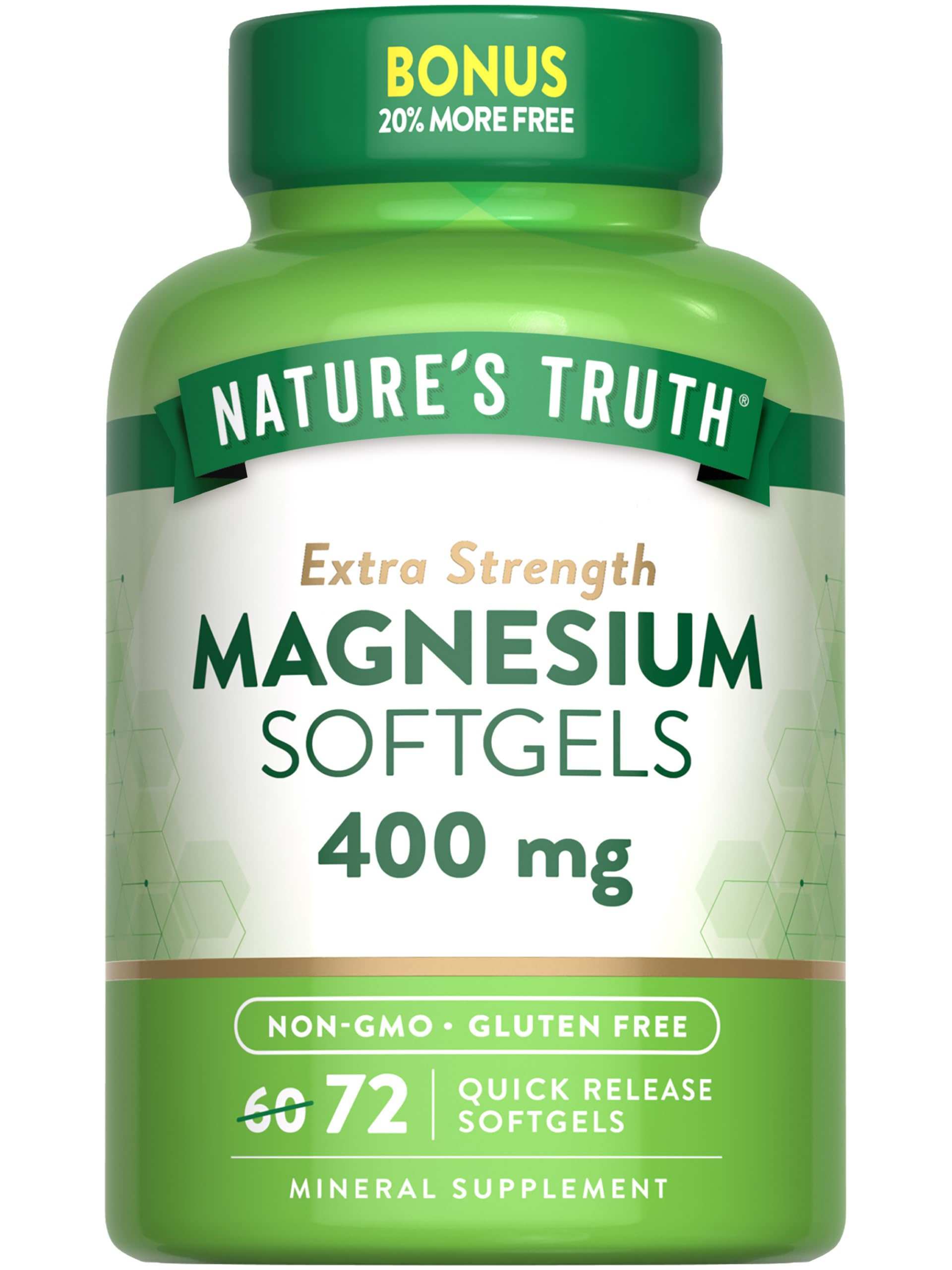 Nature's Truth Magnésium 400 mg, bouteille, soutien quotidien potentiel