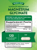 Nature's Truth Magnésium Glycinate 200 mg, capsule à libération rapide.