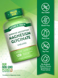 Étiquette Nature's Truth Magnésium Glycinate 200 mg, informations claires.