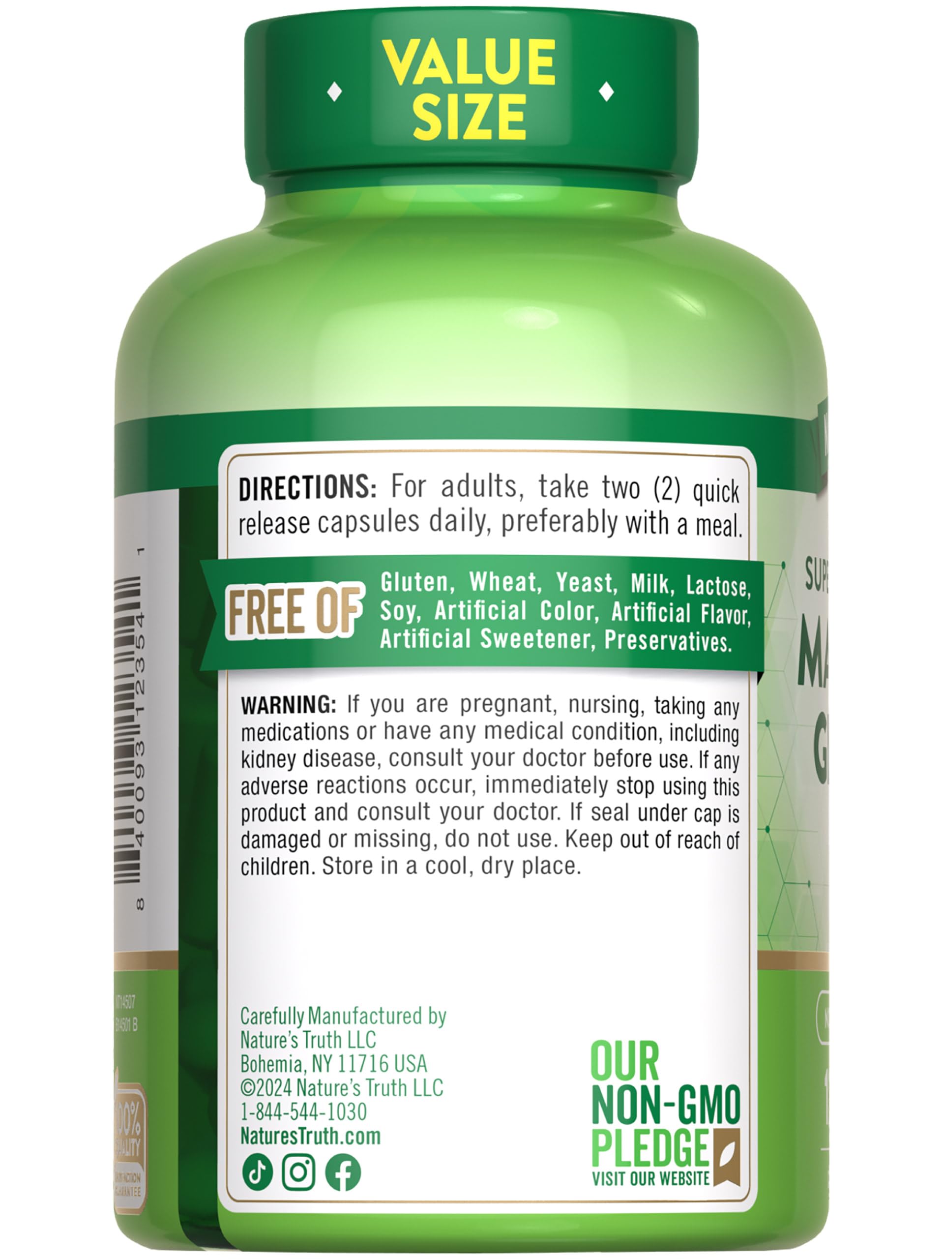 Vie quotidienne Nature's Truth Magnésium Glycinate 200 mg, routine bien-être.
