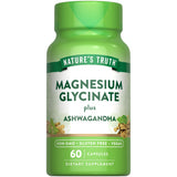 Nature's Truth – capsules magnésium glycinate Ashwagandha, faciles à avaler