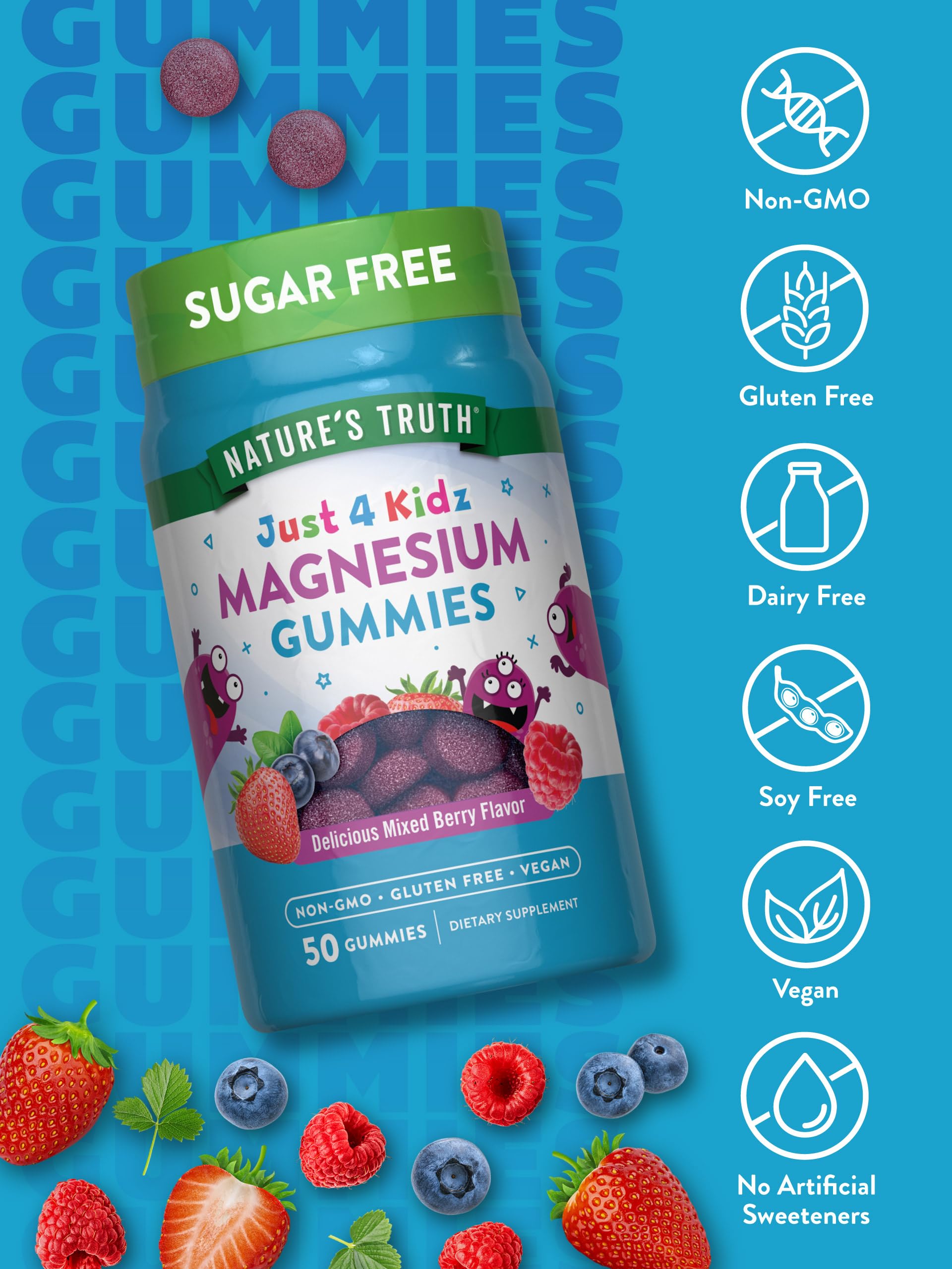 Texture gomme douce des gommes magnésium Nature's Truth pour enfants
