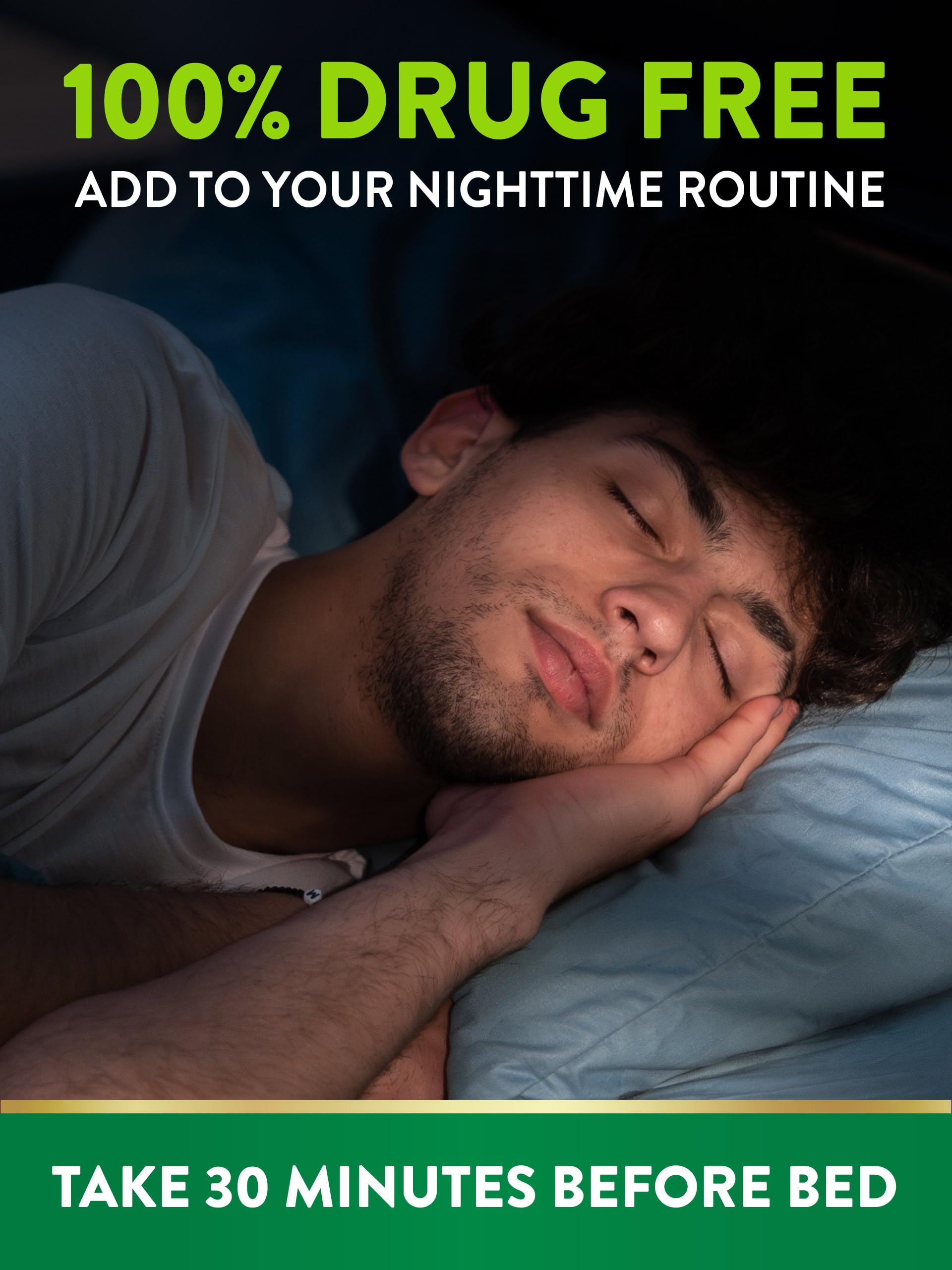 Ambiance nocturne avec Nature's Truth, gommes mélatonine prêtes pour le coucher.