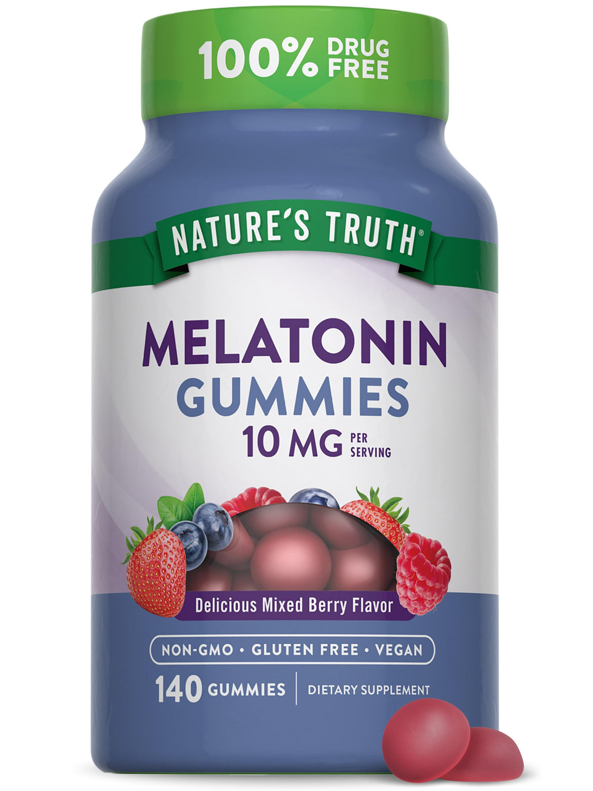 Nature's Truth Gommes Mélatonine en bouteille, soutien potentiel au sommeil et à la détente