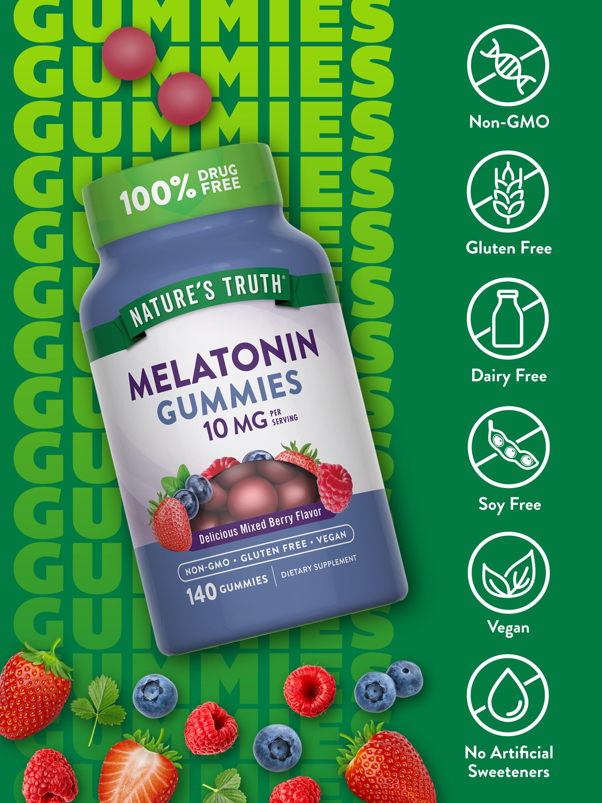 Gommes mélatonine saveur baies, texture douce avant le coucher
