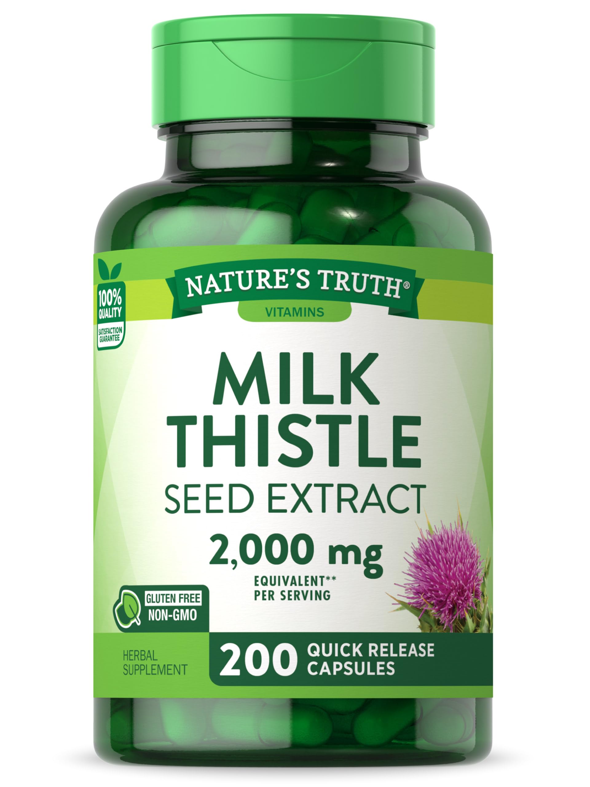 Nature's Truth Milk Thistle: capsules dans une bouteille, utilisation quotidienne pratique