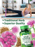 Nature's Truth Milk Thistle: étiquette proche montre les détails sans promesse