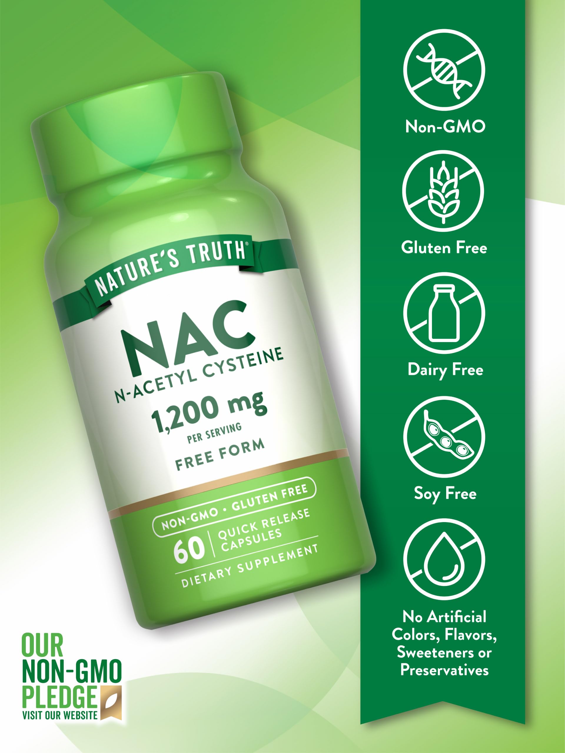 Nature's Truth NAC – capsules faciles à verser et à prendre.