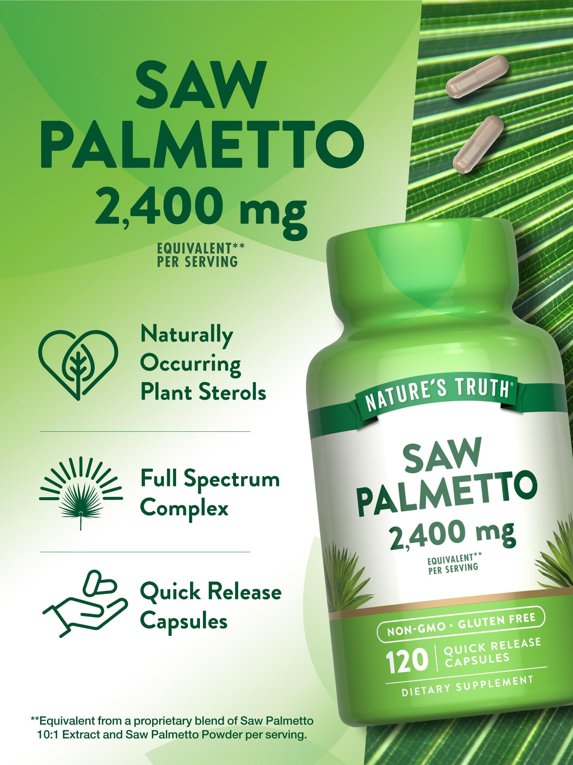 Nature's Truth Extrait palmier nain – boîte d'emballage robuste pour le rangement.
