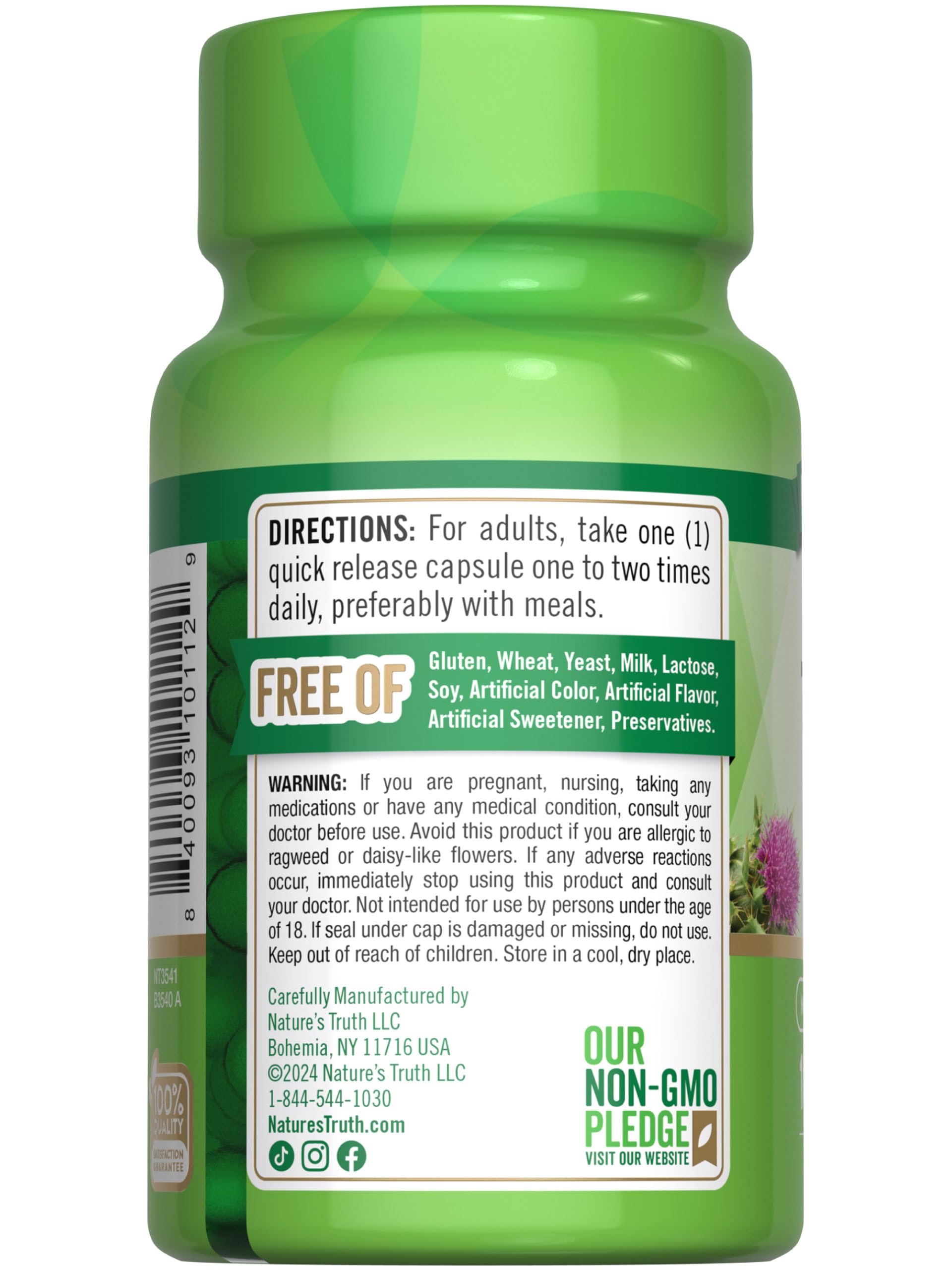 Phytonutriments chardon-marie avec Nature's Truth pour une routine saine