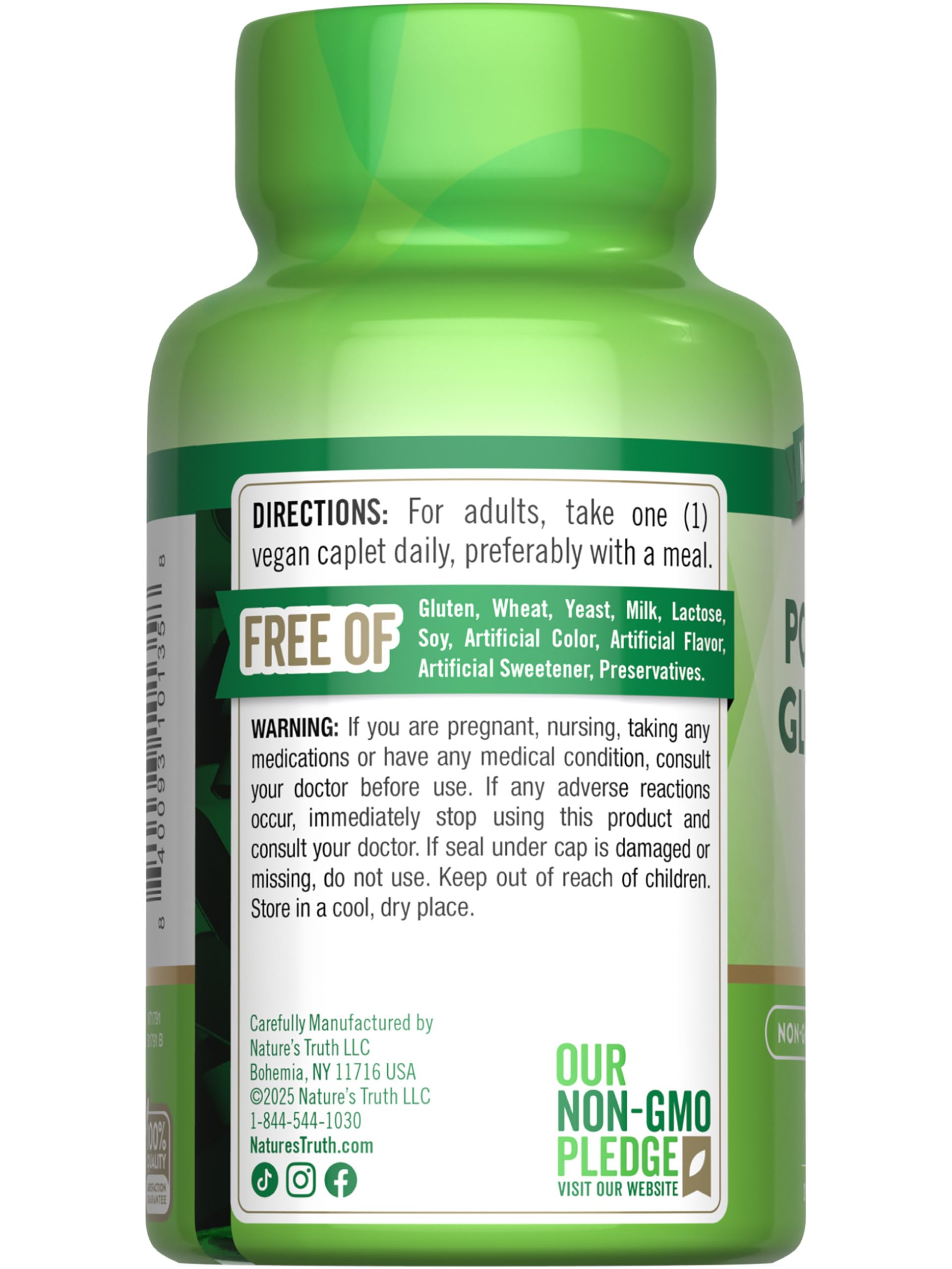 Usage quotidien Nature's Truth Potassium Gluconate caplets dans une routine santé.