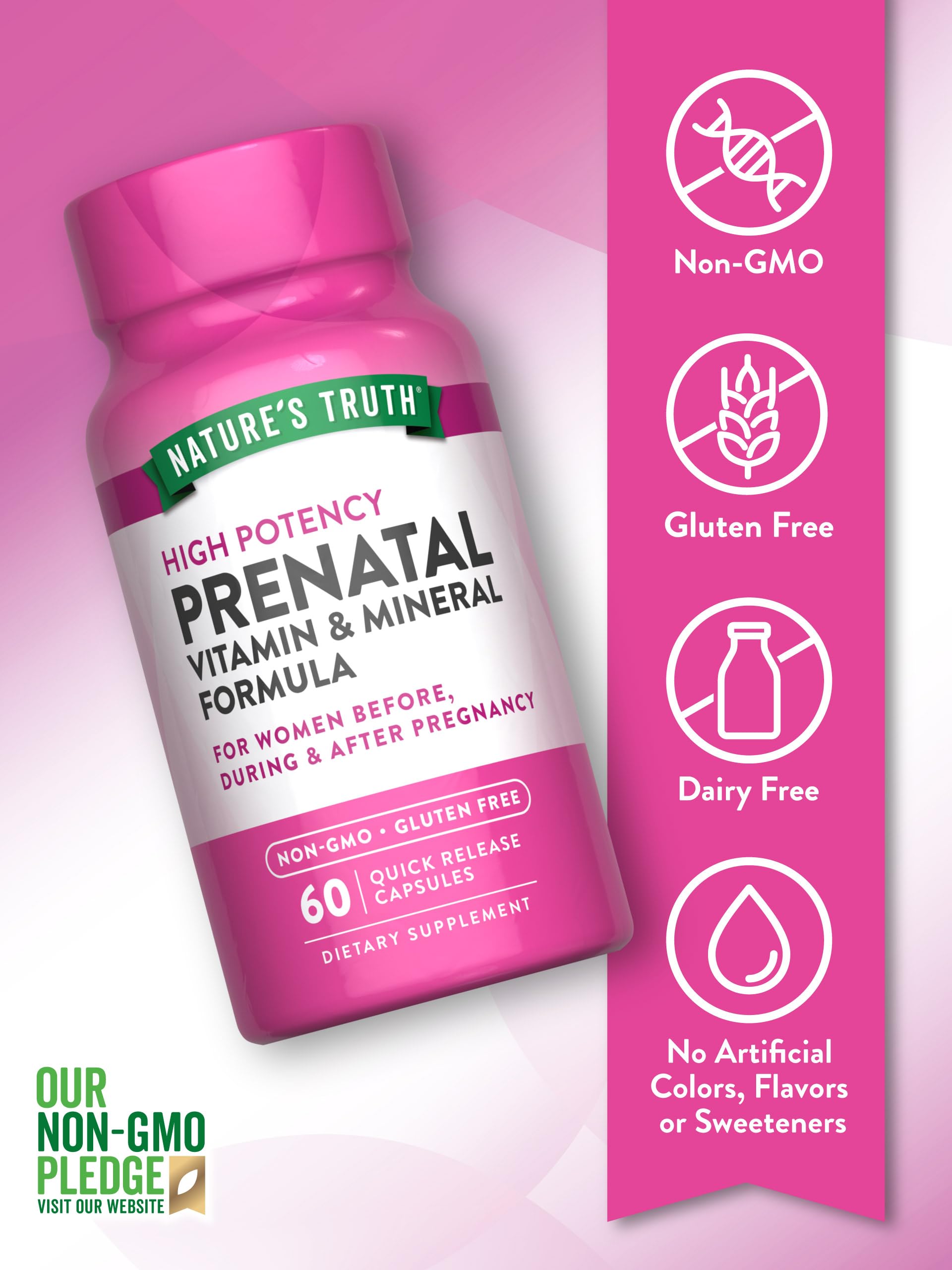 Nature's Truth Prenatal Vitamins — emballage clair, référence fiable et transparente.