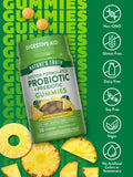 Gummies probiotiques Nature's Truth avec prébiotiques inclus, soutien potentiel du confort intestinal.