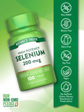 Etiquette Nature's Truth Selenium clairement sans gluten et sans allergènes.