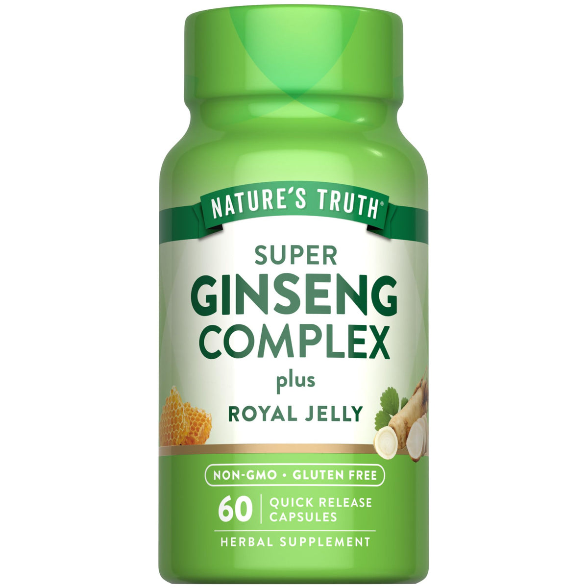 Nature's Truth Super Ginseng Complex – Bouteille: soutien immunitaire potentiel et energie durable.