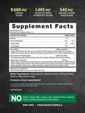 Nature's Truth Super Greens ingrédients : aperçu des super-aliments et prébiotiques.
