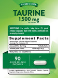 Nature's Truth Taurine: capsules 1500 mg pour un apport pratique.