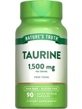 Nature's Truth Taurine: bouteille et capsules faciles à avaler pour l'usage quotidien.