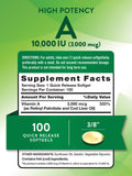 Nature's Truth Vitamine A 10000 UI — dosage quotidien pratique pour routine bien-être.