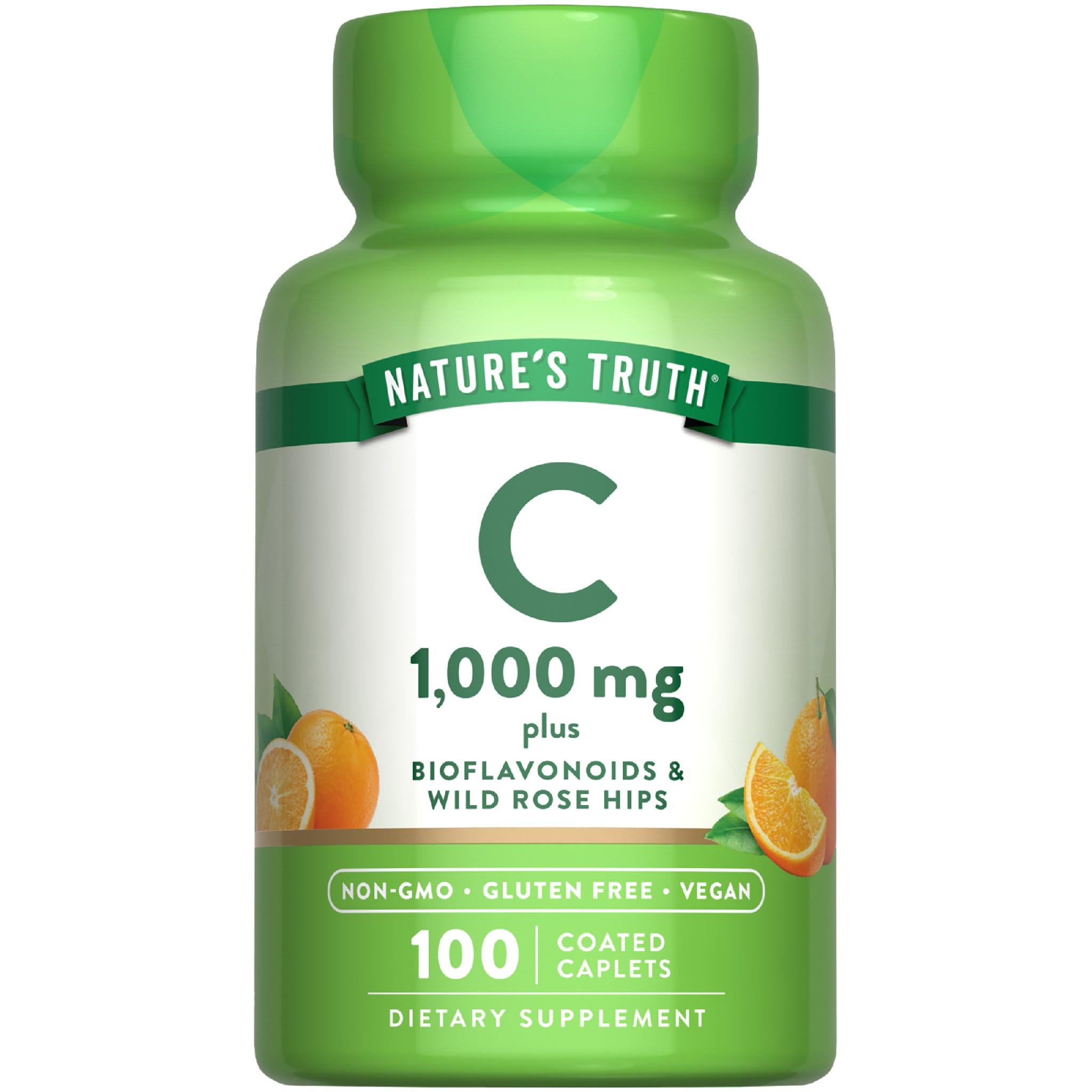 Vitamine C Nature's Truth avec bioflavonoïdes et cynorrhodon, caplets 1000 mg, énergie quotidienne potentielle