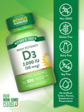 Étiquette claire Nature's Truth Vitamine D3 2000 UI pour vérification rapide.