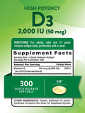 Nature's Truth Vitamine D3 2000 UI – gélules molles visibles pour routine santé.