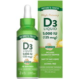 Nature's Truth Vitamine D3 Liquide flacon 5000 UI, dosage facilité