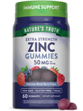 Nature's Truth Zinc Gummies adultes en bouteille, complément quotidien pratique.