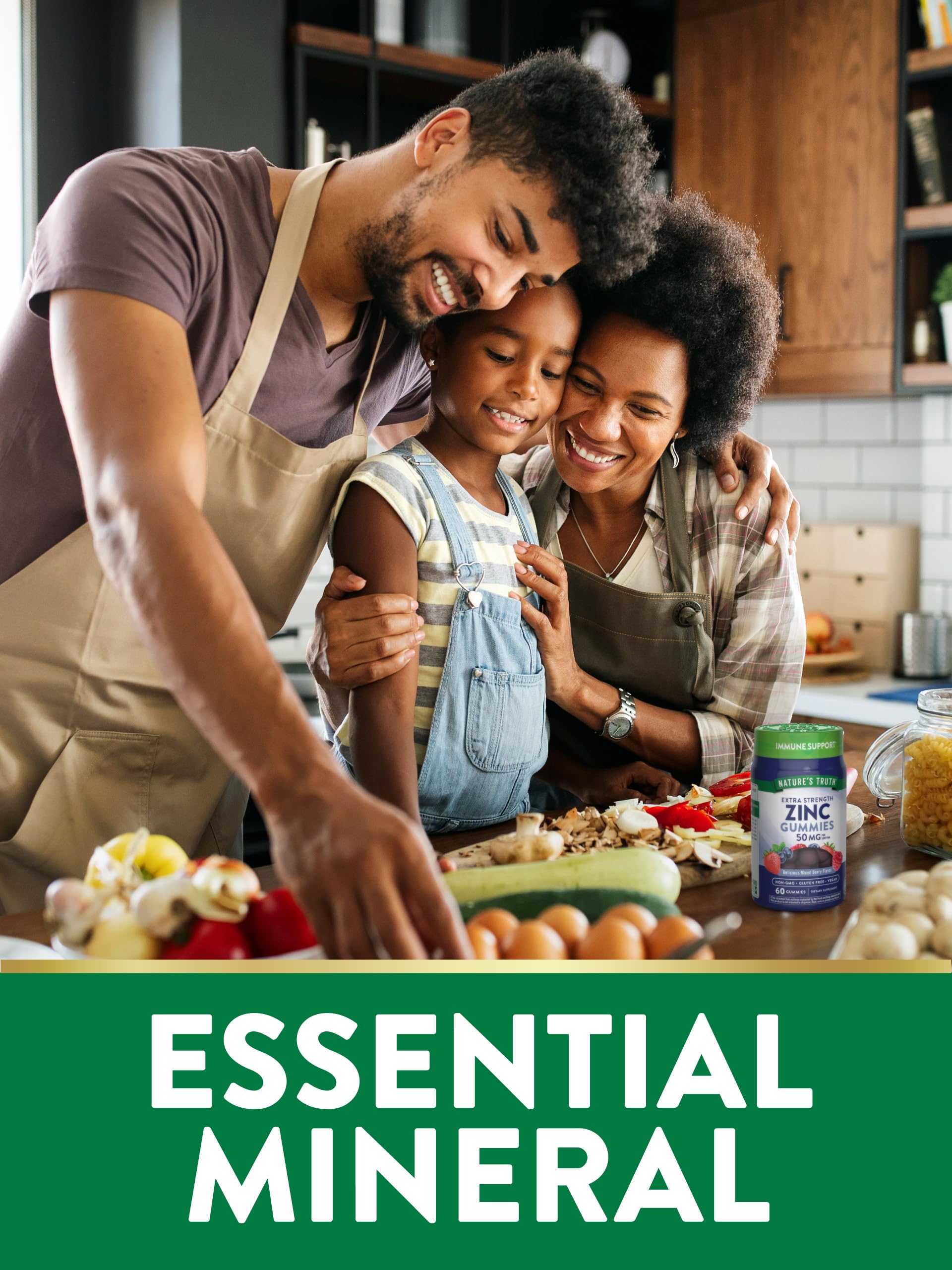 Gommes Nature's Truth Zinc, mélange fruits rouges pour une saveur agréable.