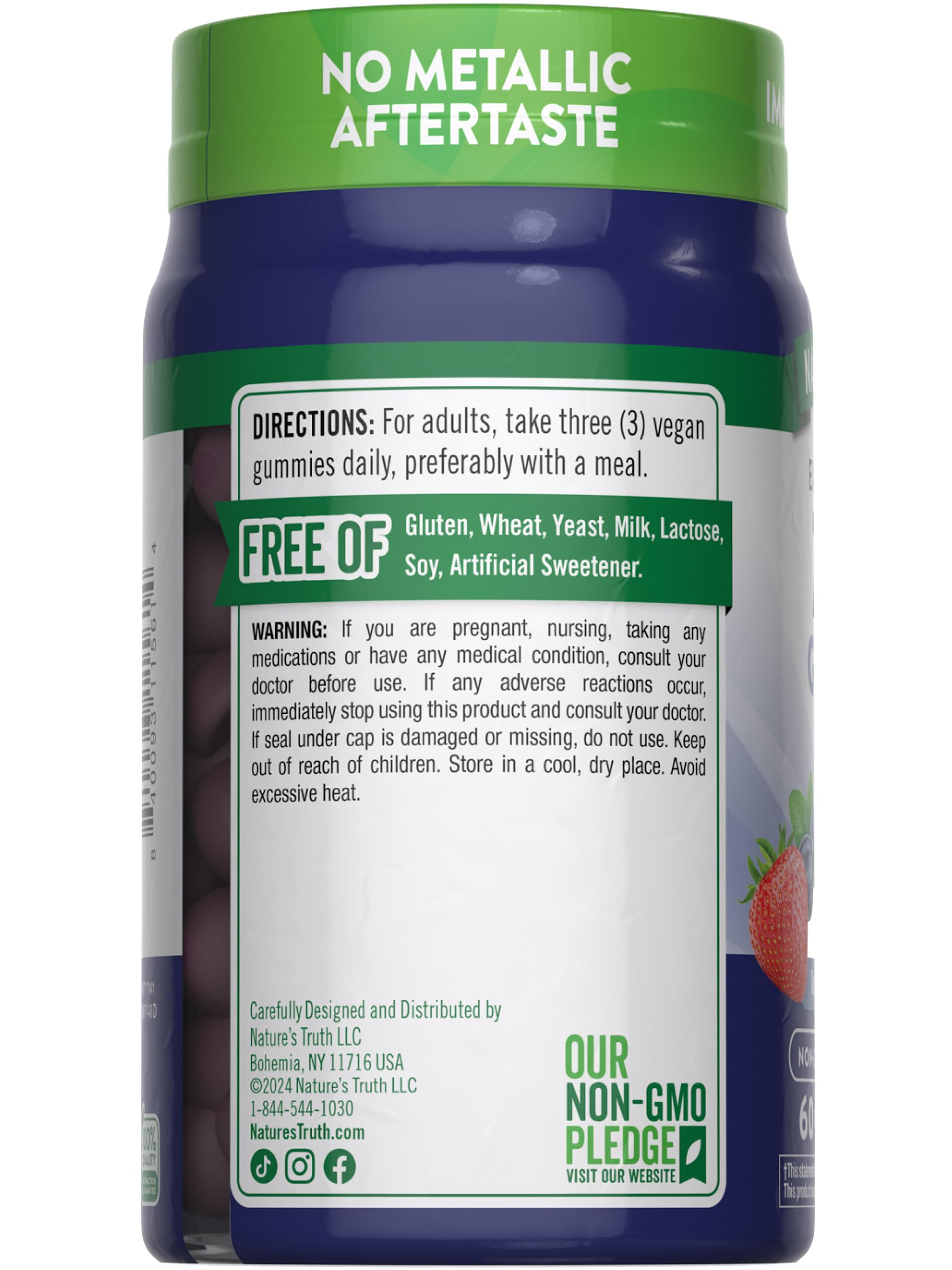 Prise quotidienne facile avec les gommes Zinc Nature's Truth, saveur fruitée.