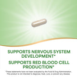 Nature's Way acide folique gros plan capsules, dosage pratique.