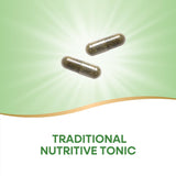 Étiquette Nature's Way Alfa-Max indiquant vegan et sans allergènes.