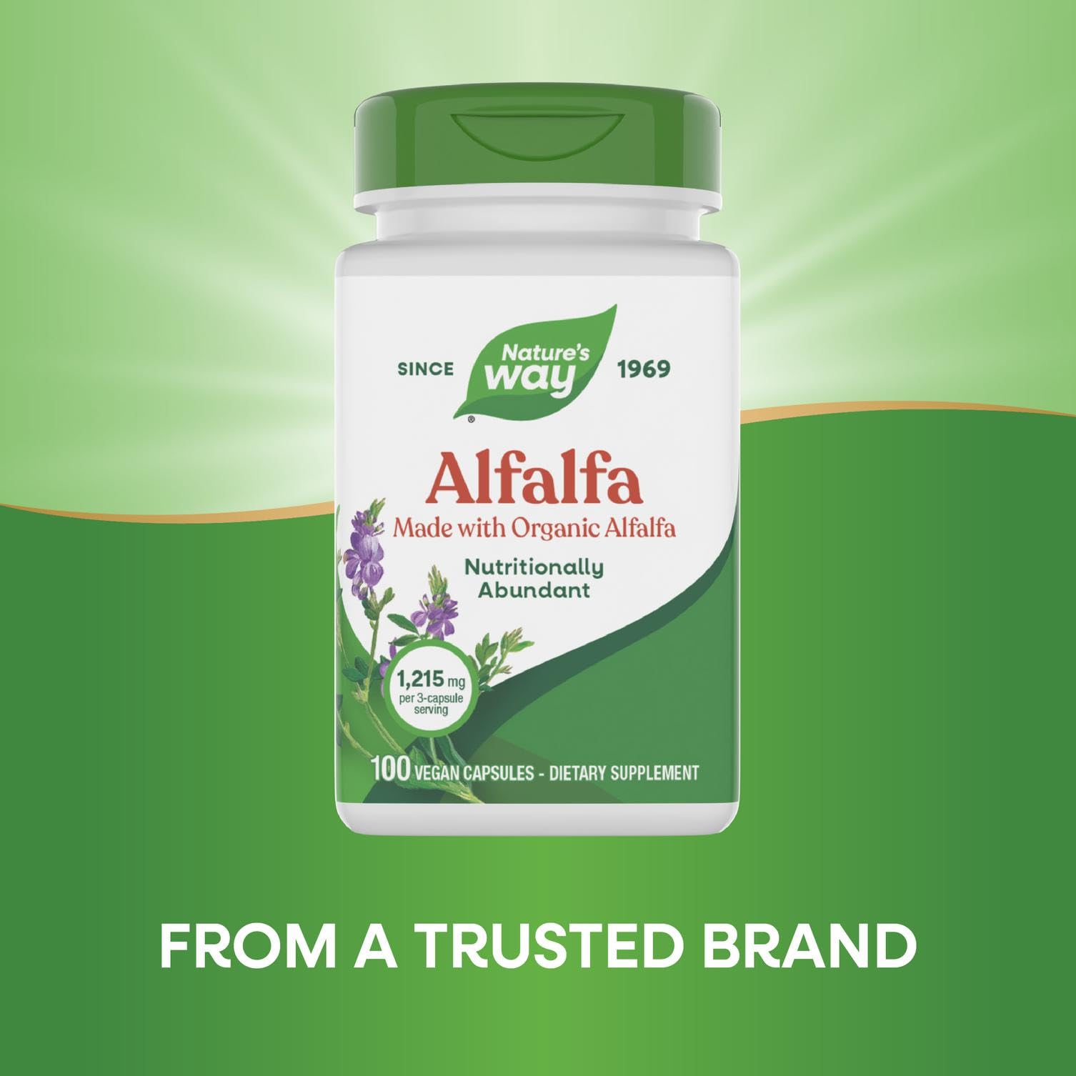 Nature's Way Alfalfa – ingrédients organiques garantissant pureté et qualité.