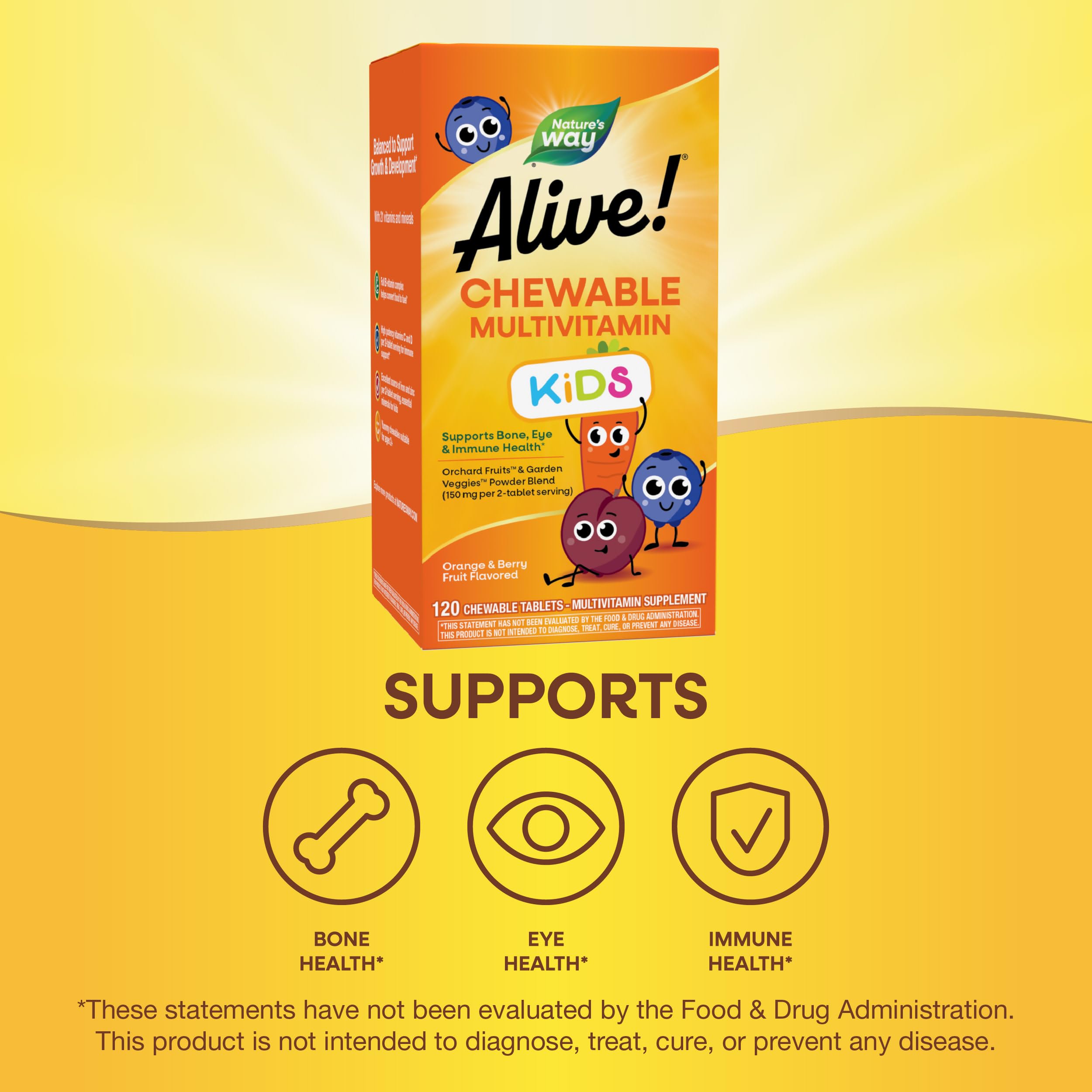Nature's Way Alive! pour enfants – saveur orange et baie, goût agréable