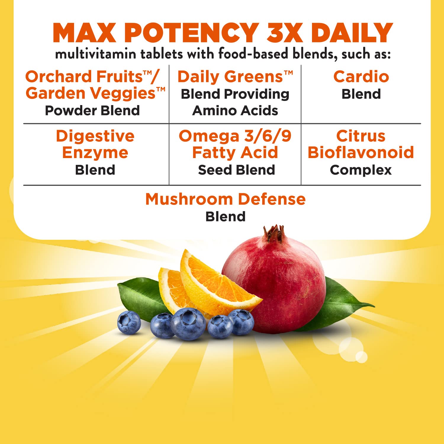 Tablettes Nature's Way Alive! Max Potency en gros plan, dosage quotidien pratique pour la routine.