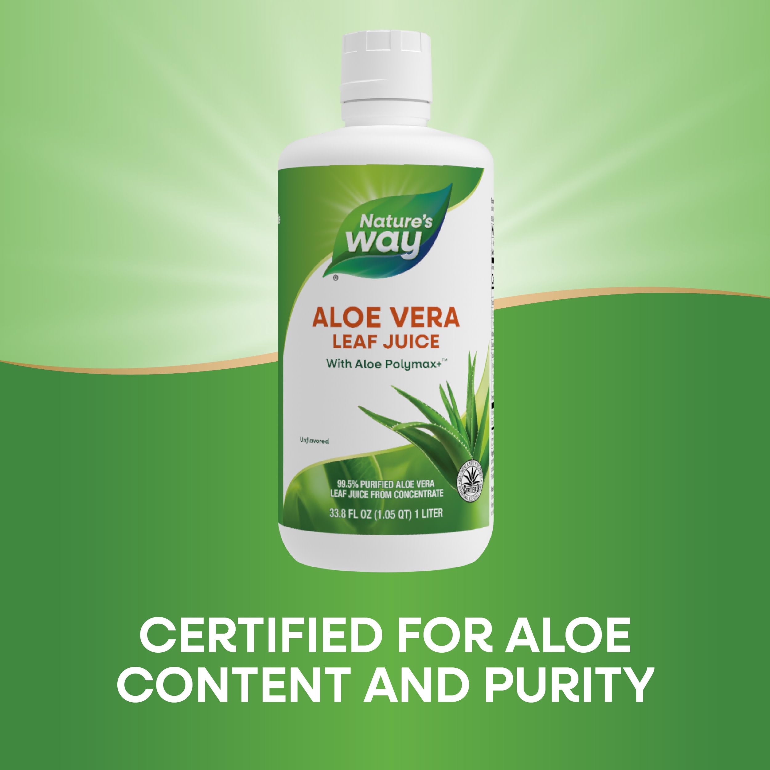 Nature's Way aloé véra, verre pratique pour consommation quotidienne.