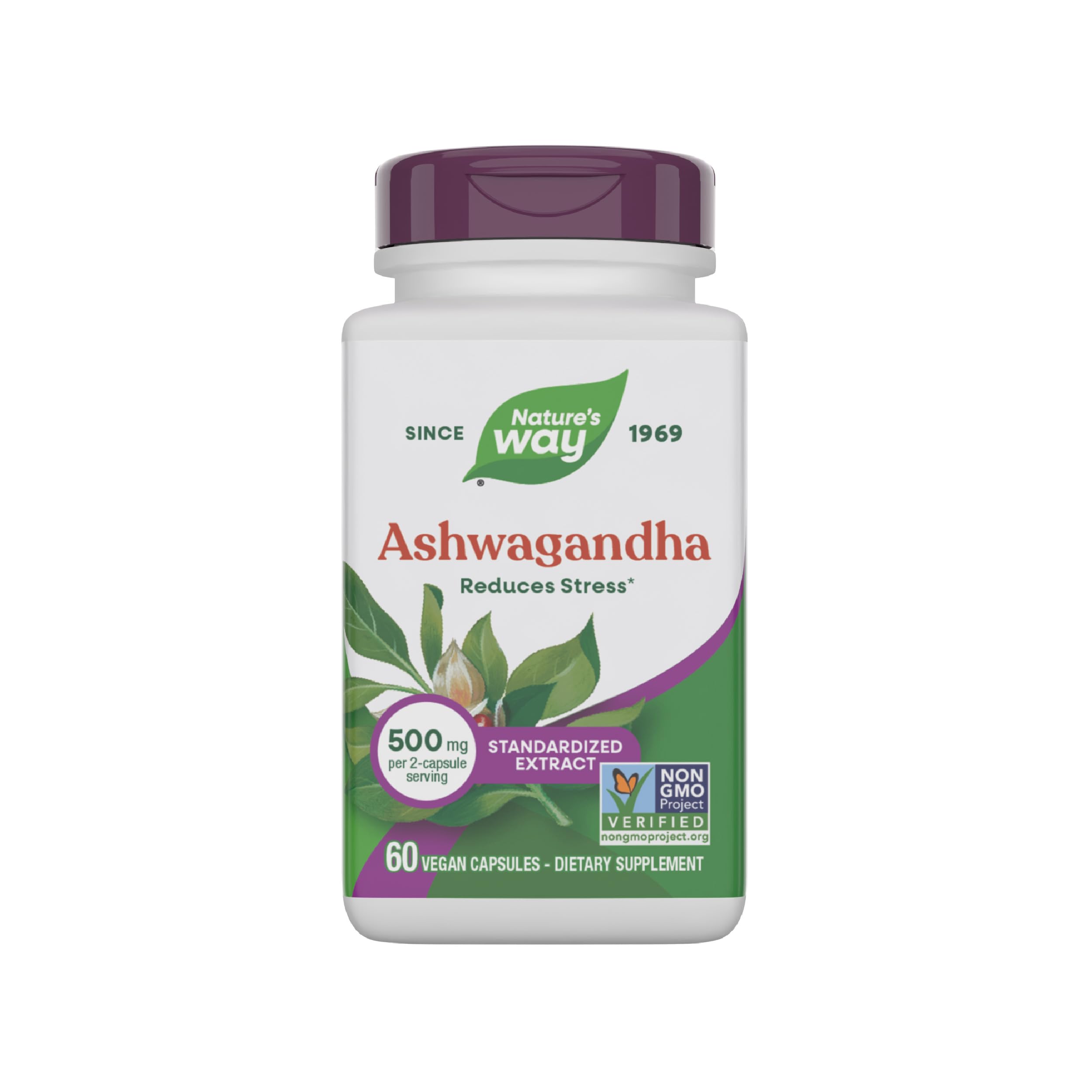 Nature's Way Ashwagandha — bouteille du complément pour le soutien quotidien face au stress.