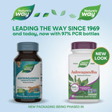 Nature's Way Ashwagandha — capsules faciles à avaler pour une routine végétalienne.