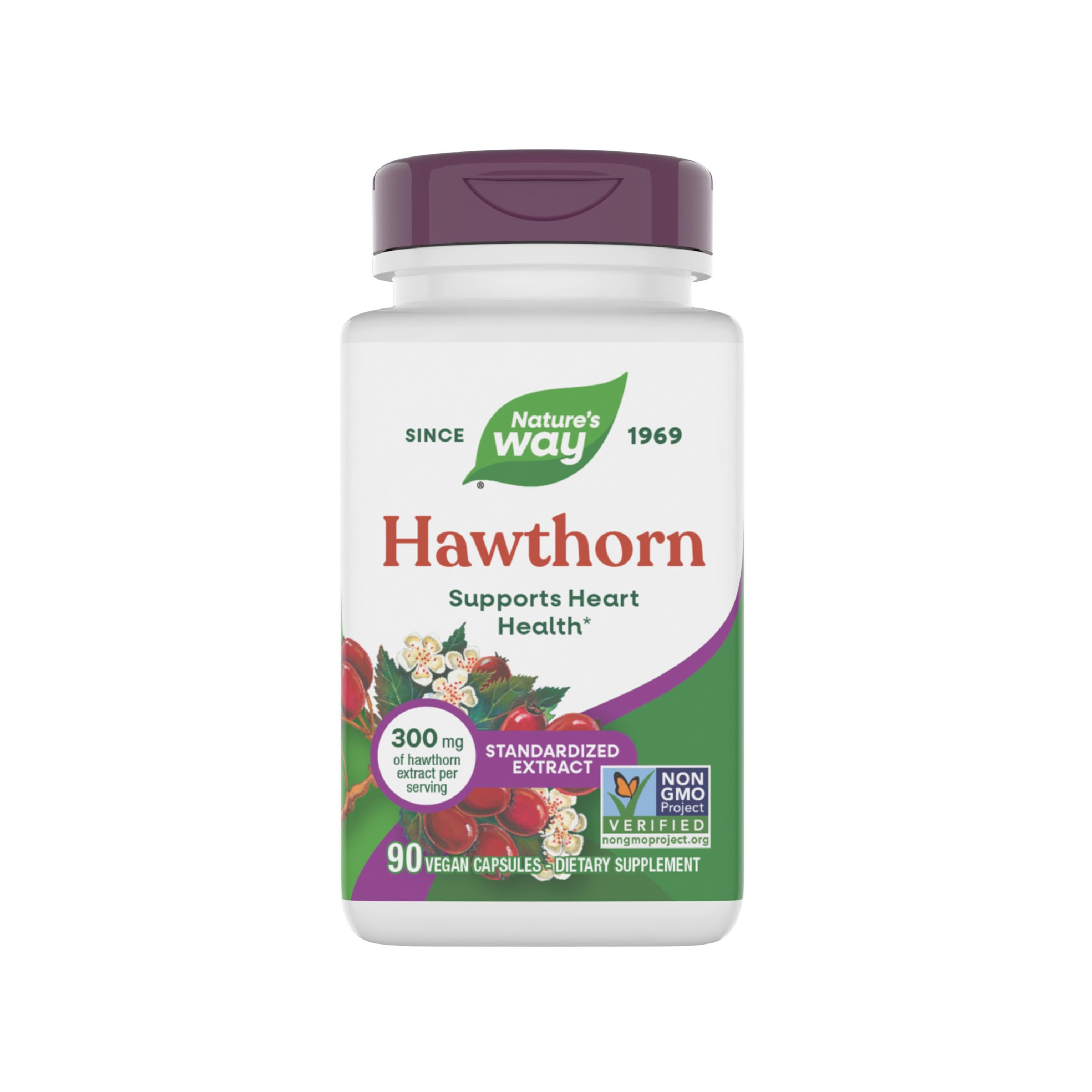 Nature's Way Aubépine – capsules en bouteille, soutien potentiel à la santé cardiaque