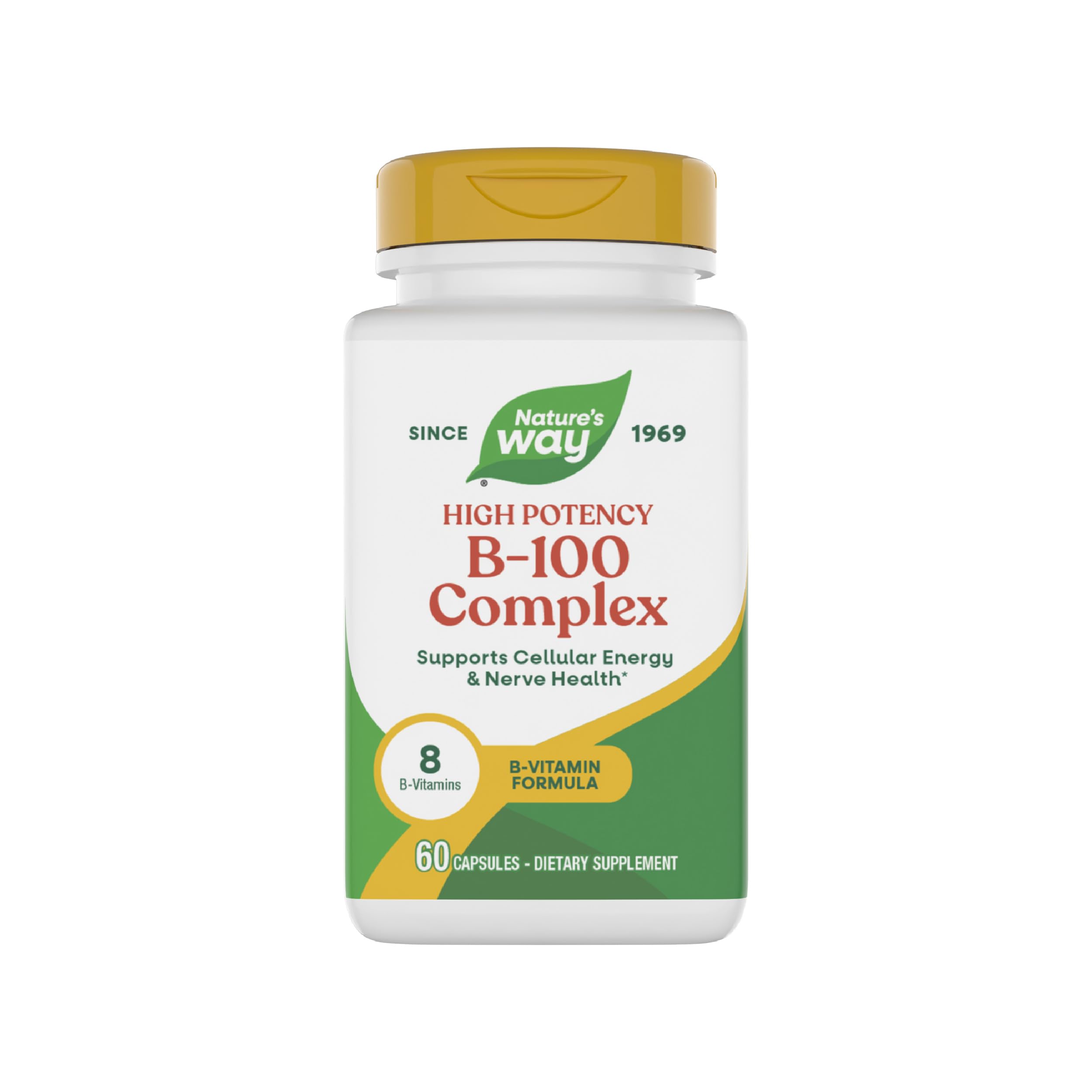 Nature's Way B-100 Complex : bouteille montrant l énergie potentielle du complément
